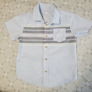 Short Sleeve Striped Button Up